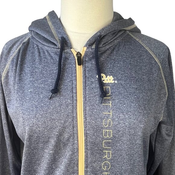 Champion Pitt Panthers Front Zip Jacket Womens Large Blue NCAA Fanwear - Picture 3 of 8